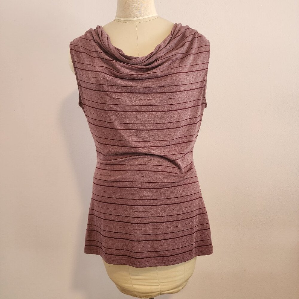 Purple stripe sleeveless top, size L